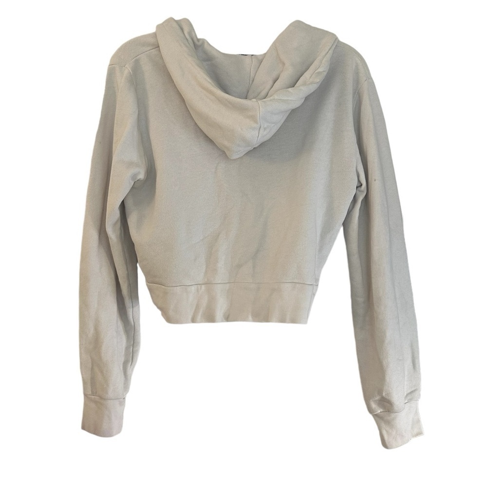 Brandy Melville Cropped Full Zip Hoodie White Size Small - Picture 2 of 4